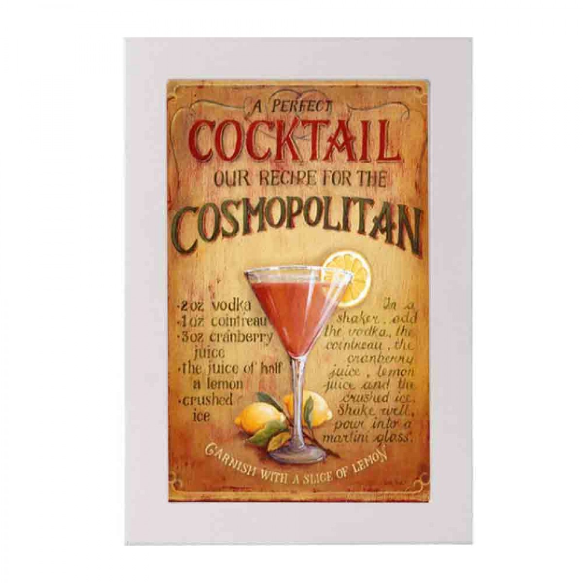 Cosmopolitan -Ξύλινος  Πίνακας Χειροποίητος 20 x 30 cm