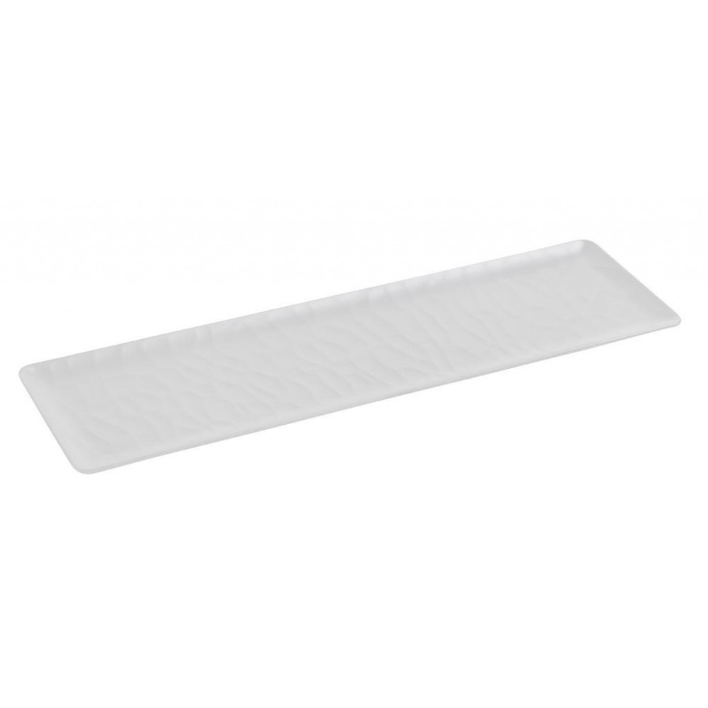 Wavy Matte White δίσκος σερβιρίσματος σετ των εικοσιτεσσάρων τεμαχίων 53x16x2 εκ