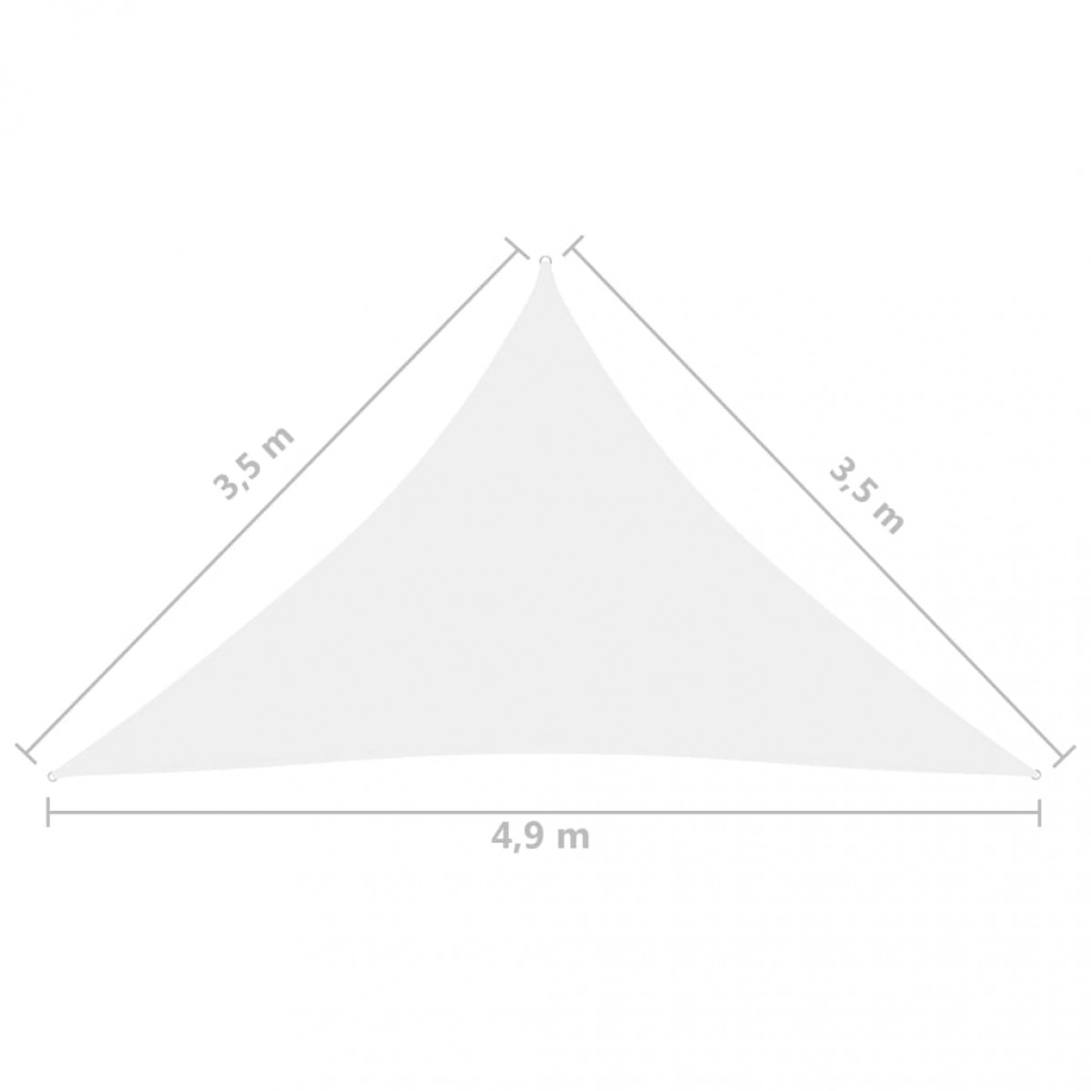 Πανί Σκίασης Τρίγωνο Λευκό 3,5 x 3,5 x 4,9 μ. από Ύφασμα Oxford