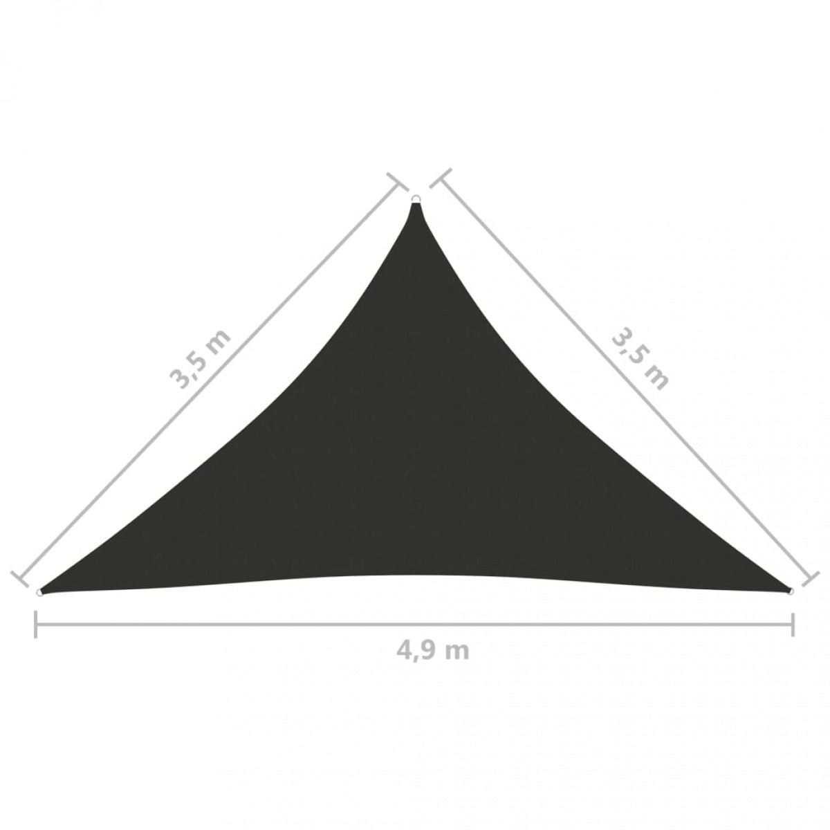 Πανί Σκίασης Τρίγωνο Ανθρακί 3,5x3,5x4,9 μ. από Ύφασμα Oxford