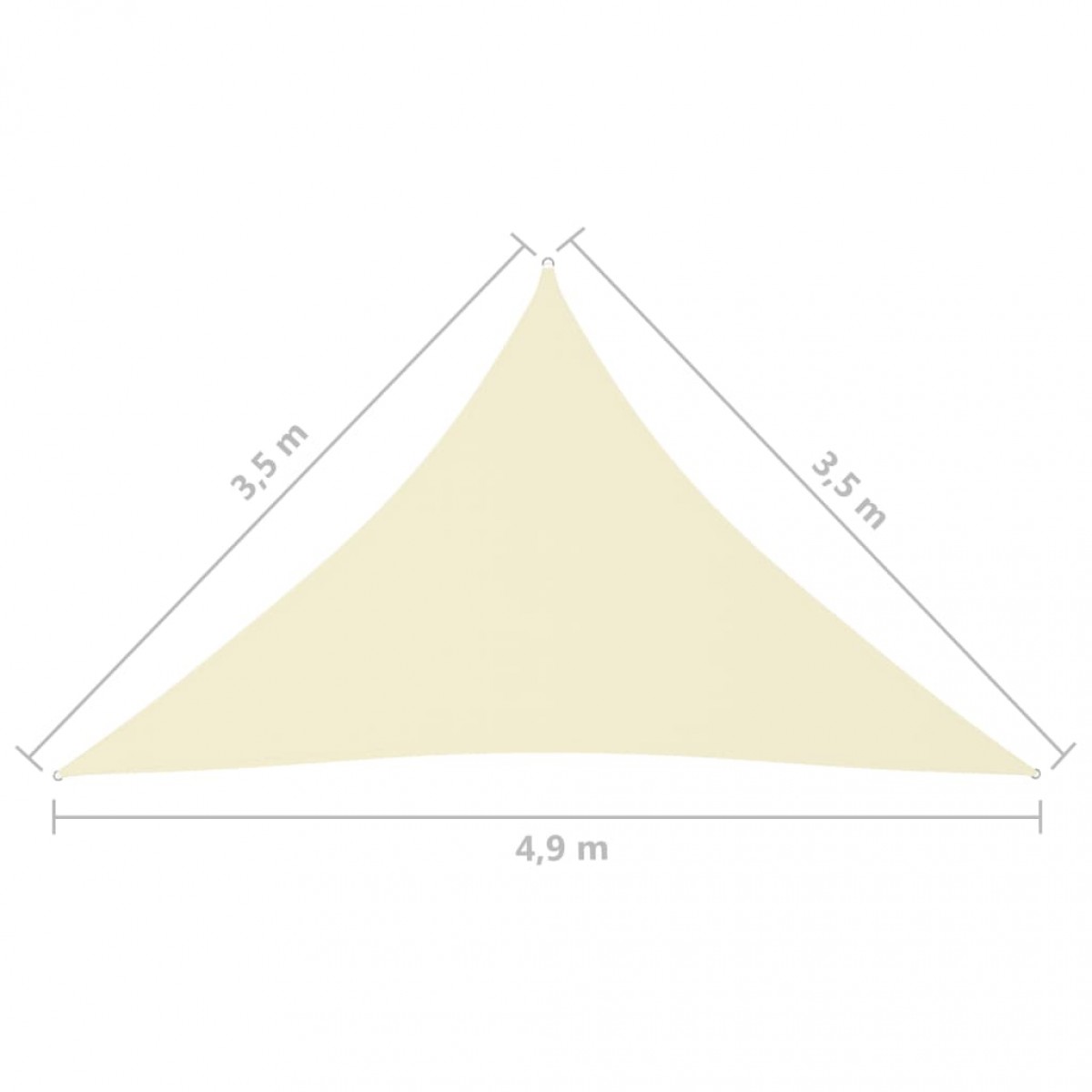 Πανί Σκίασης Τρίγωνο Κρεμ 3,5 x 3,5 x 4,9 μ. από Ύφασμα Oxford