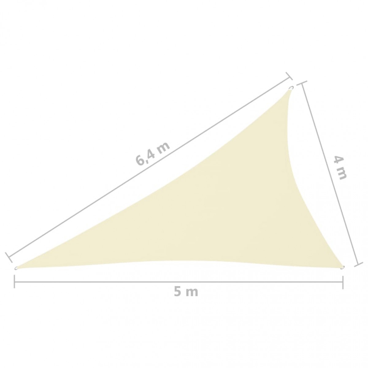 Πανί Σκίασης Τρίγωνο Κρεμ 4 x 5 x 6,4 μ. από Ύφασμα Oxford