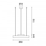 Led Κρεμαστό φωτιστικό σε λευκό χρώμα 50x50x10 εκ