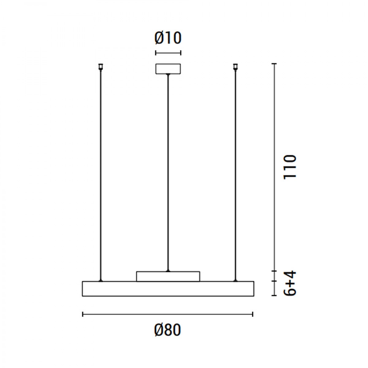 Λευκό κρεμαστό φωτιστικό led 80x80x10 εκ