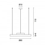 Λευκό κρεμαστό φωτιστικό led 80x80x10 εκ