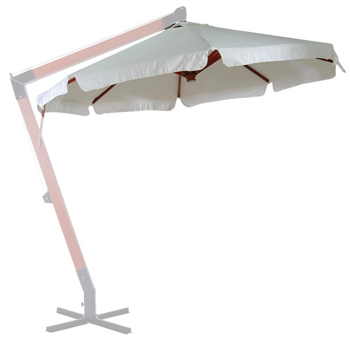 Ανταλλακτικό μπεζ πανί γωνιακής στρογγυλής ομπρέλας 300 εκ