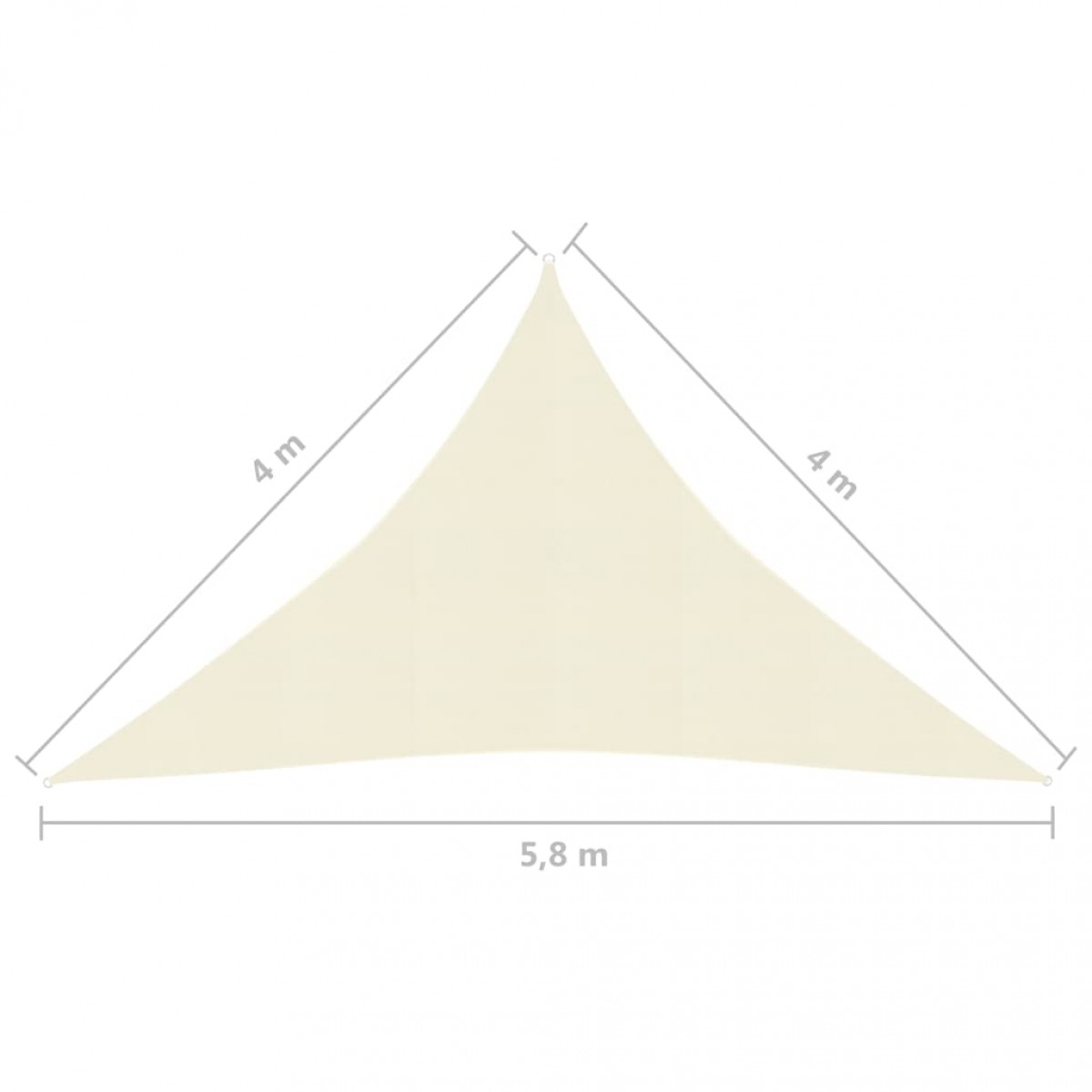 Πανί Σκίασης Κρεμ 4 x 4 x 5,8 μ. από HDPE 160 γρ./μ²