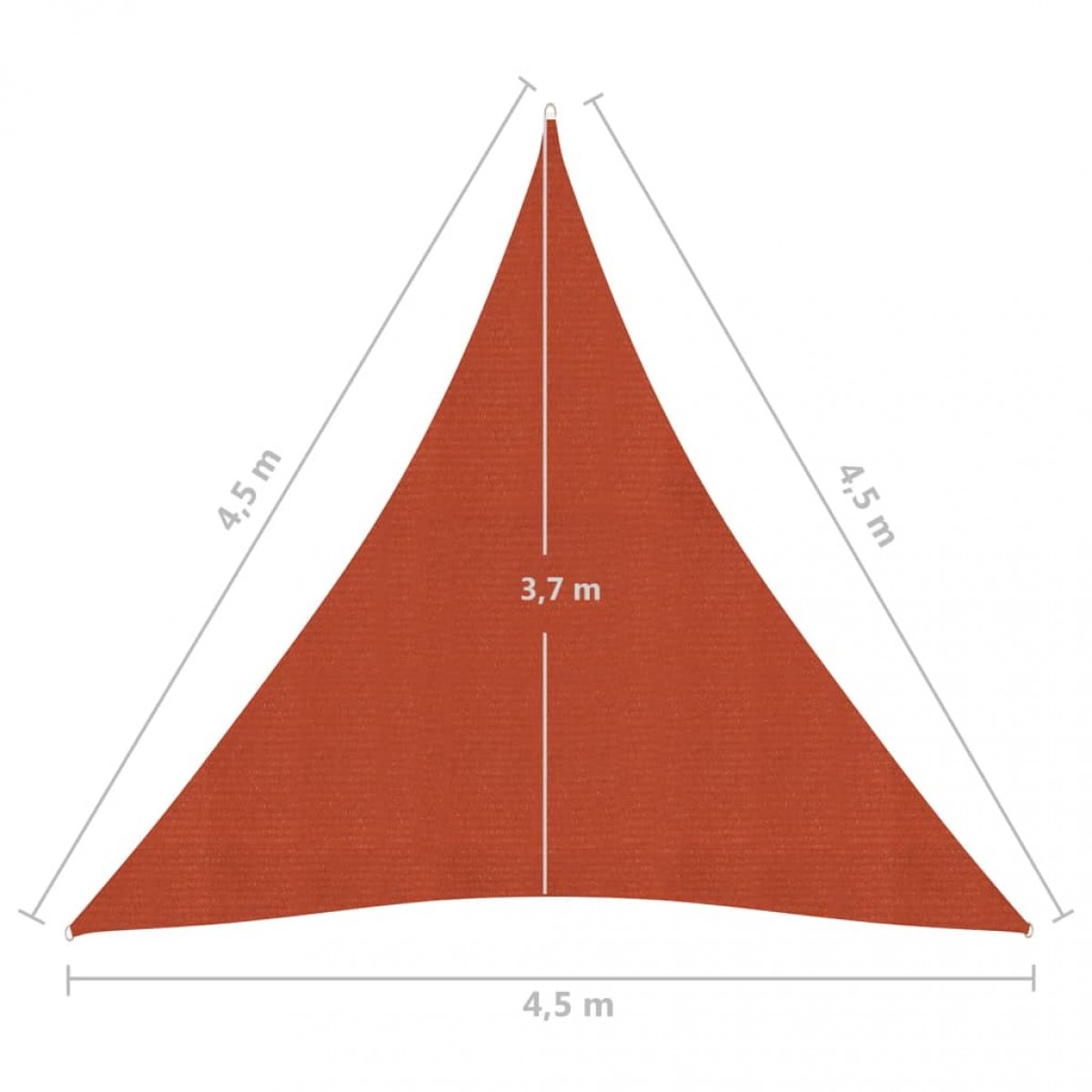 Πανί Σκίασης Τερακότα 4,5 x 4,5 x 4,5 μ. από HDPE 160 γρ./μ²