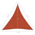 Πανί Σκίασης Τερακότα 4,5 x 4,5 x 4,5 μ. από HDPE 160 γρ./μ²