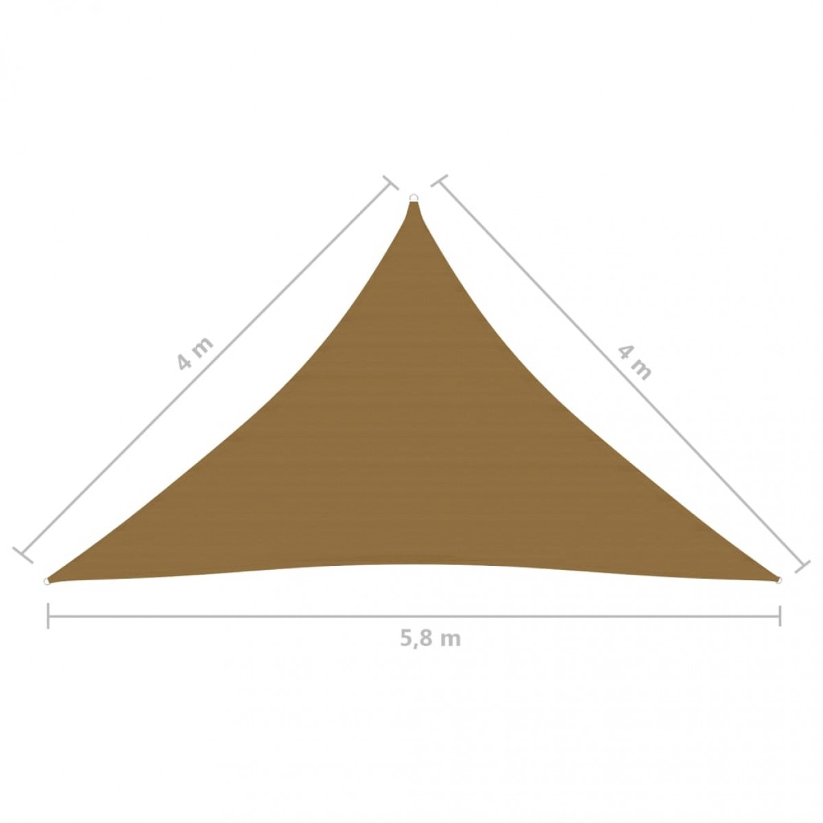 Πανί Σκίασης Taupe 4 x 4 x 5,8 μ. από HDPE 160 γρ./μ²