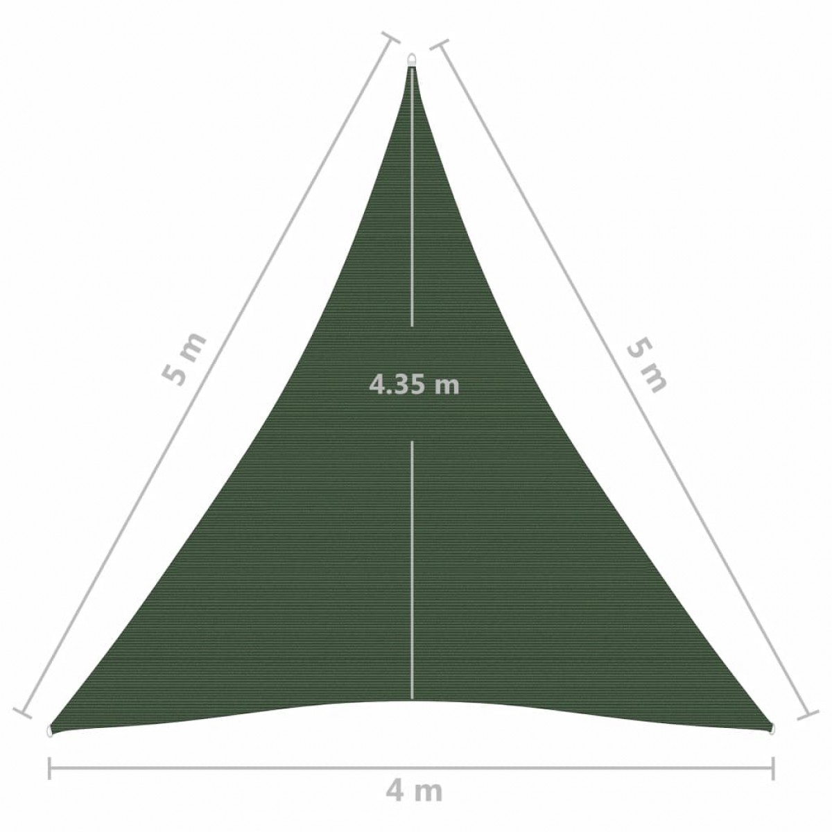 Πανί Σκίασης Σκούρο Πράσινο 4 x 5 x 5 μ. από HDPE 160 γρ./μ²