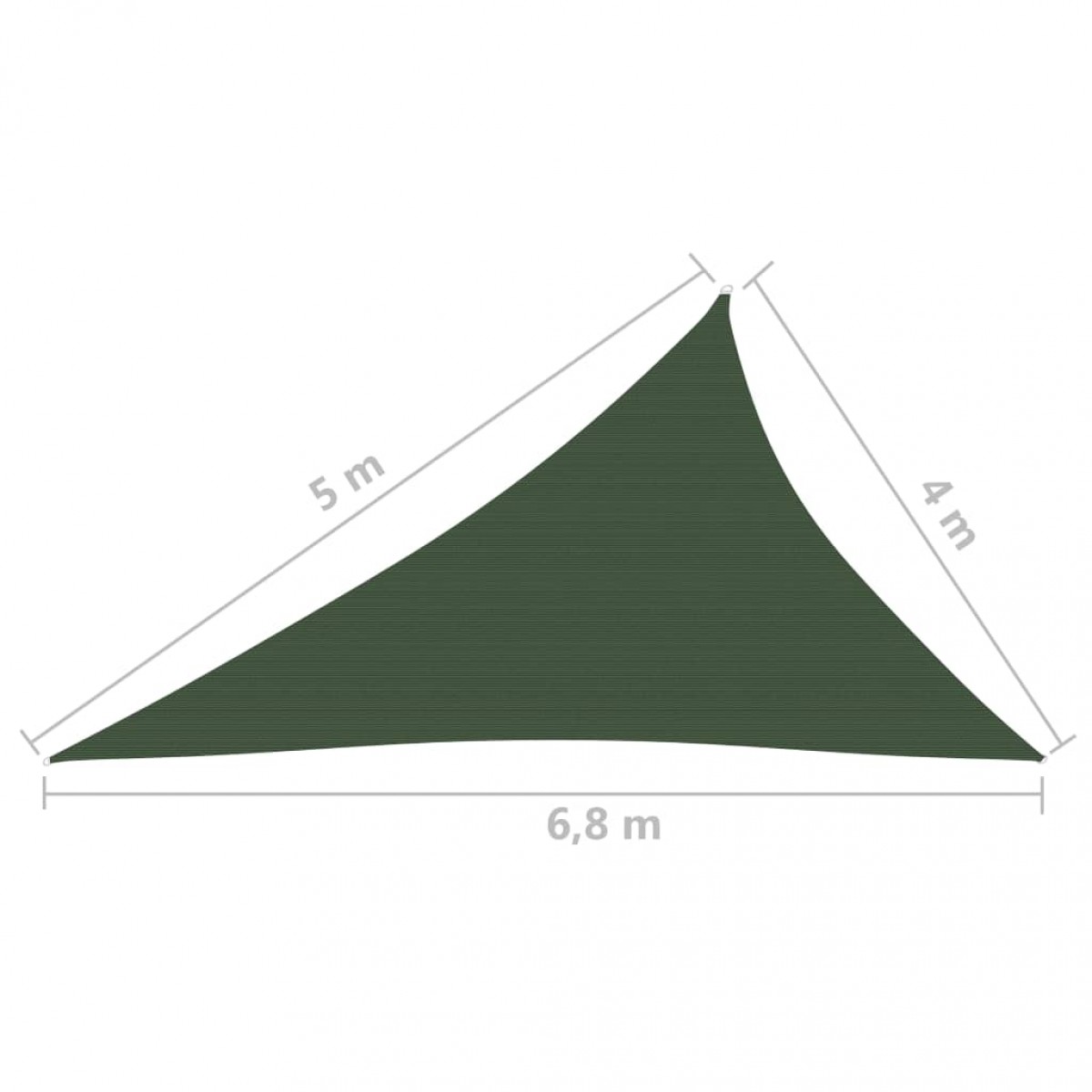 Πανί Σκίασης Σκούρο Πράσινο 4 x 5 x 6,8 μ. από HDPE 160 γρ./μ²