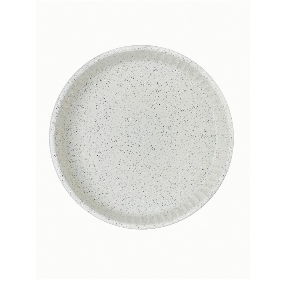 Borcam αντικολλητική στρογγυλή πιατέλα λευκή από γυαλί 26x4.5 εκ