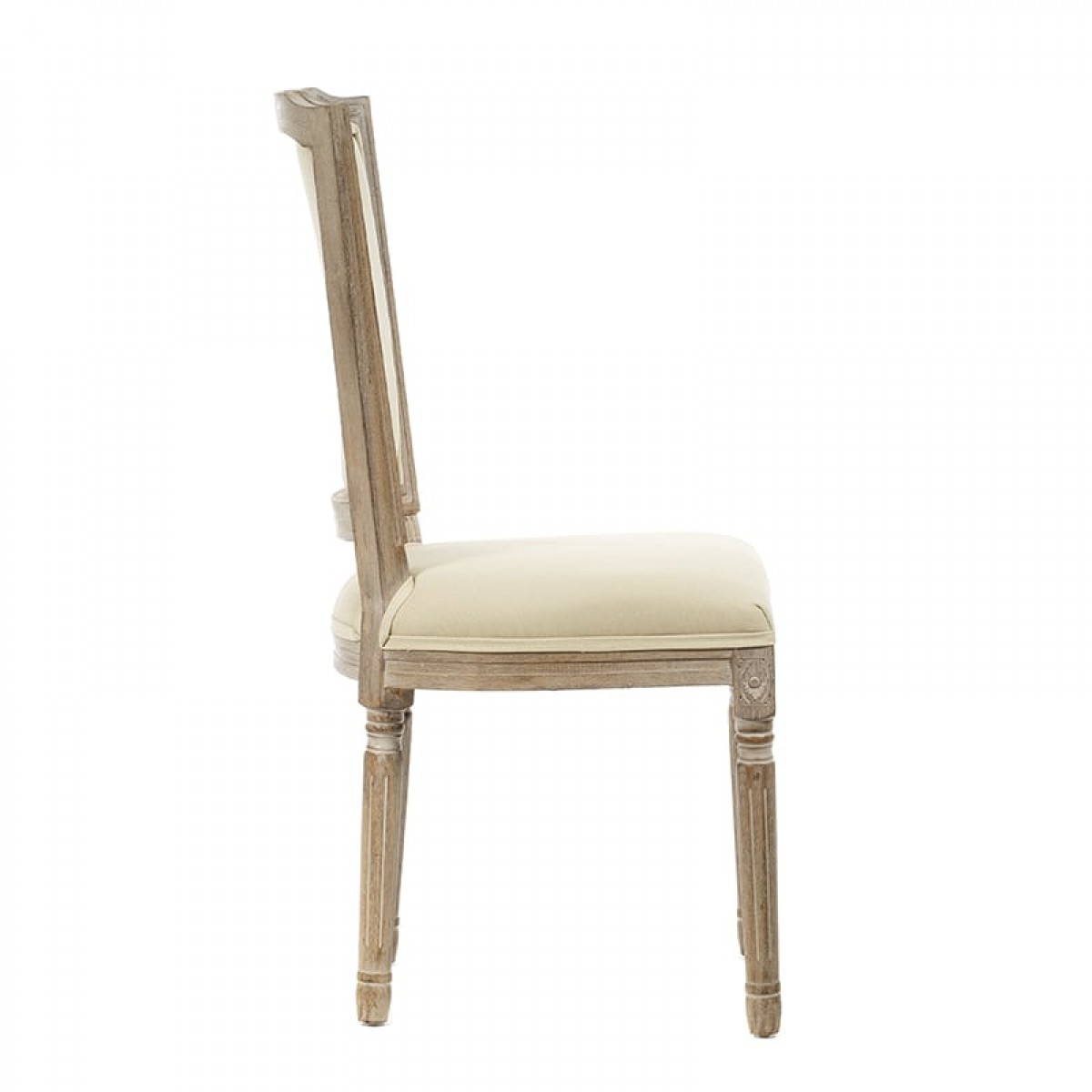 Αντικέ καρέκλα υφασμάτινη με ξύλο σε μπεζ απόχρωση 50x54x9