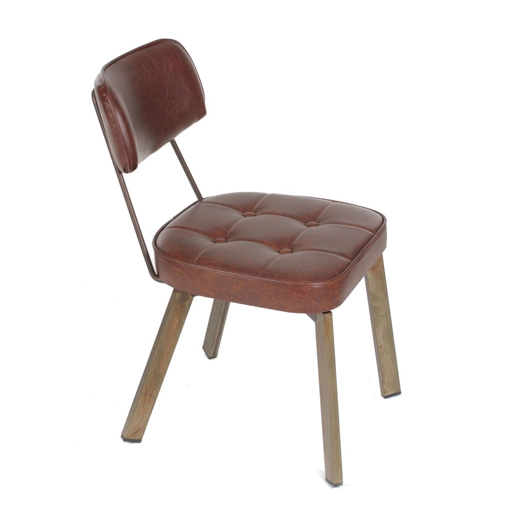 Corner μεταλλική καρέκλα με καπιτονέ μαξιλάρι έδρας με επιλογές χρωμάτων και υλικών