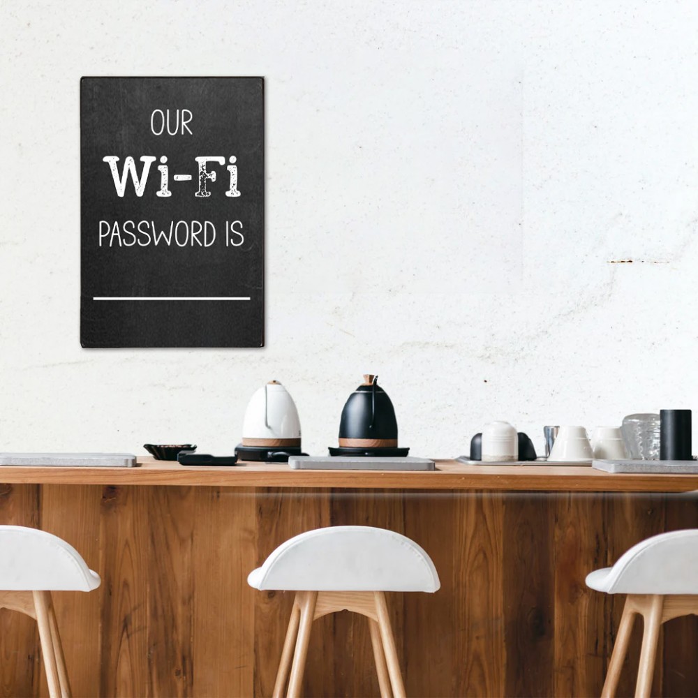 WiFi password ξύλινος χειροποίητος πίνακας