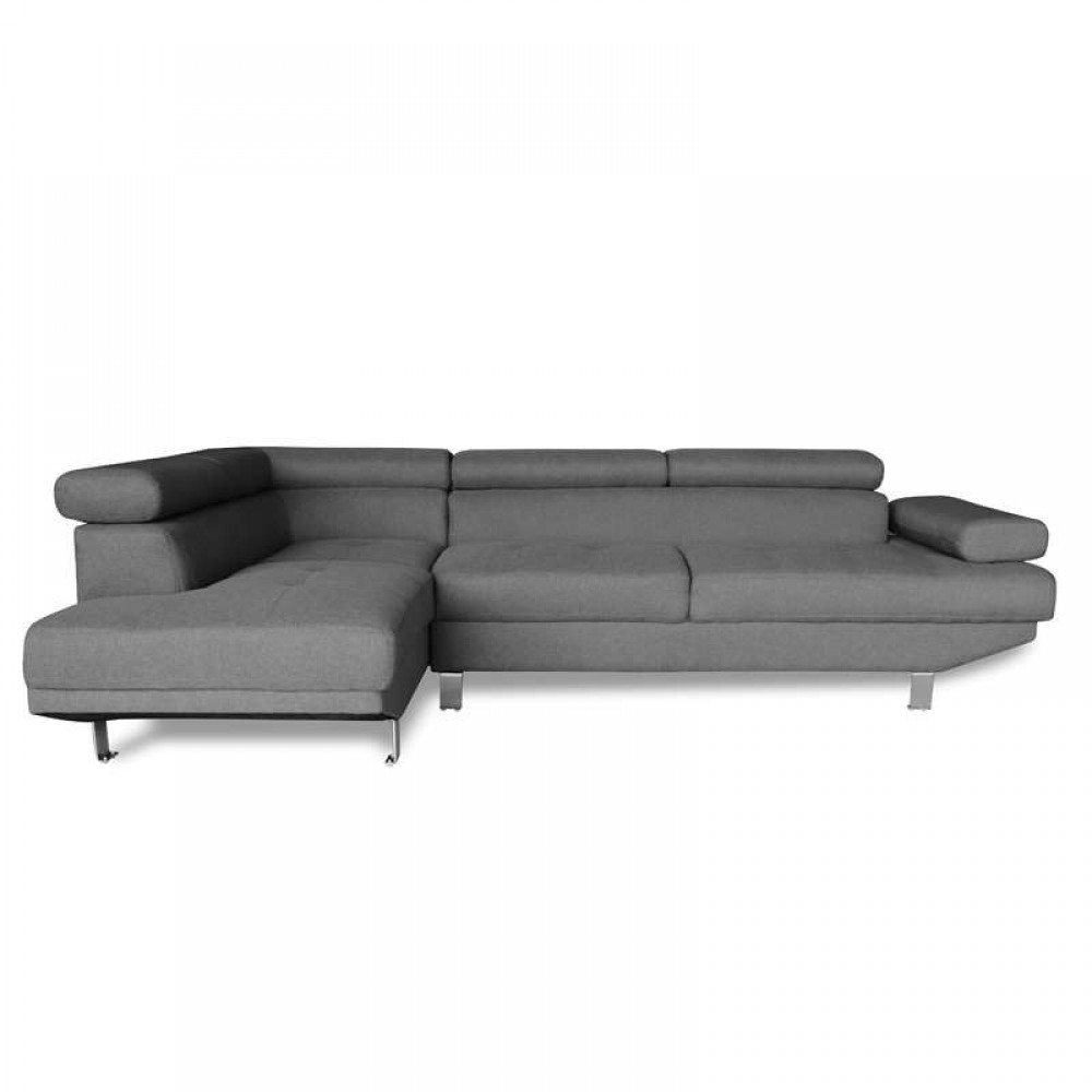 Corner γωνιακός καναπές με δεξιά γωνία και ύφασμα σε γκρι χρώμα 250x153x70/84 εκ