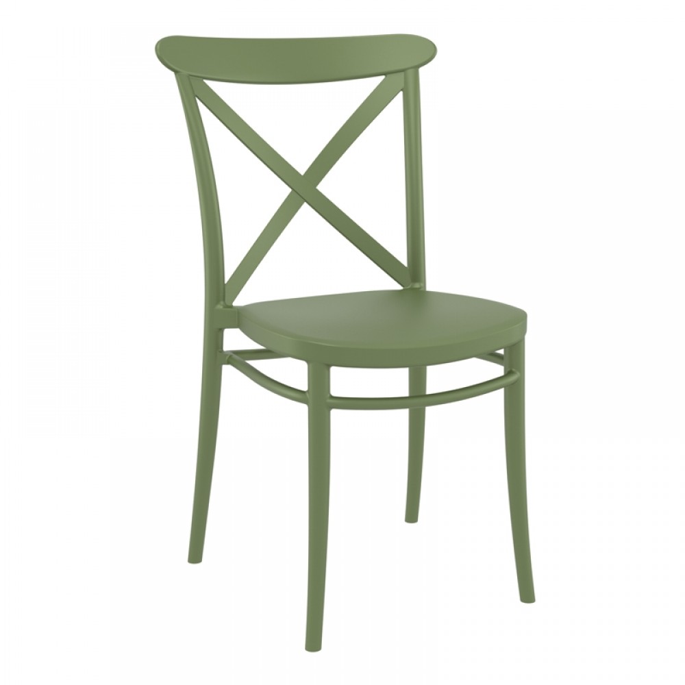Cross στοιβαζόμενη καρέκλα πολυπροπυλενίου σε πράσινο χρώμα 51x51x87 εκ