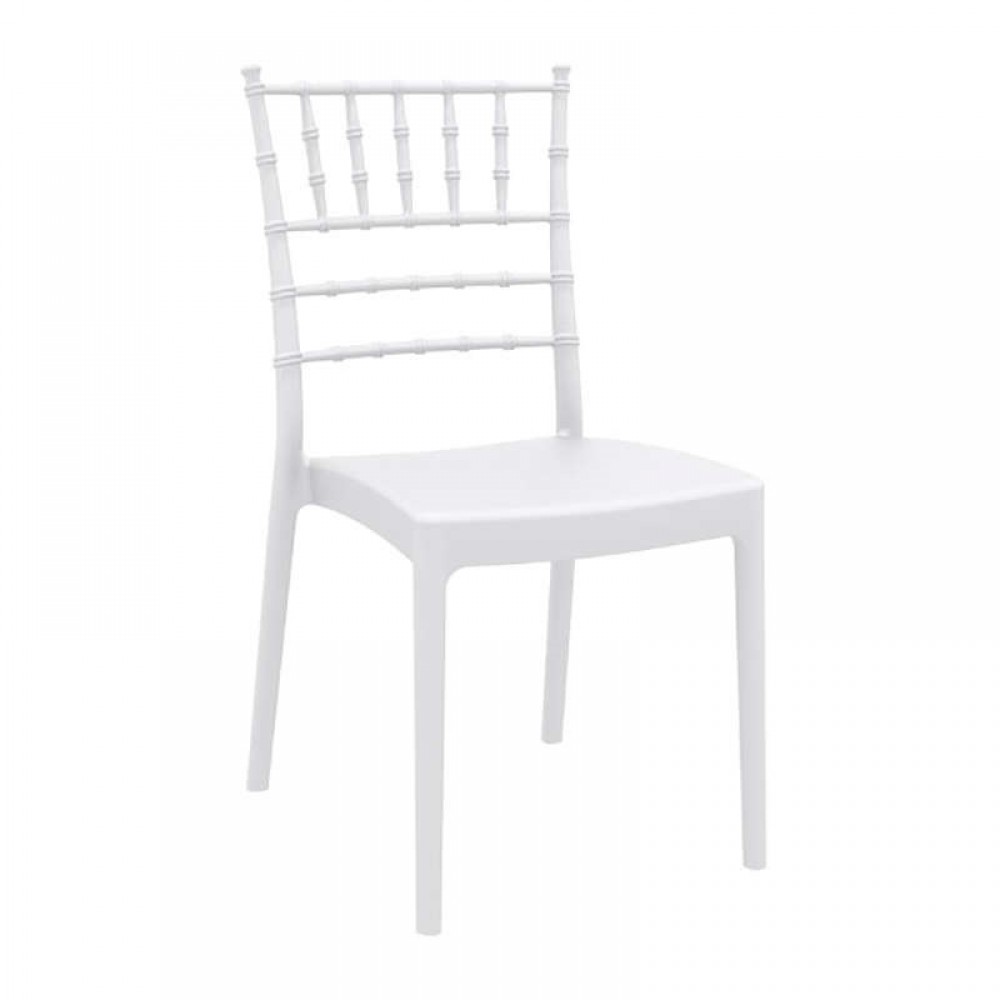 Josephine στοιβαζόμενη καρέκλα πολυπροπυλενίου σε λευκό χρώμα 45x55x92 εκ