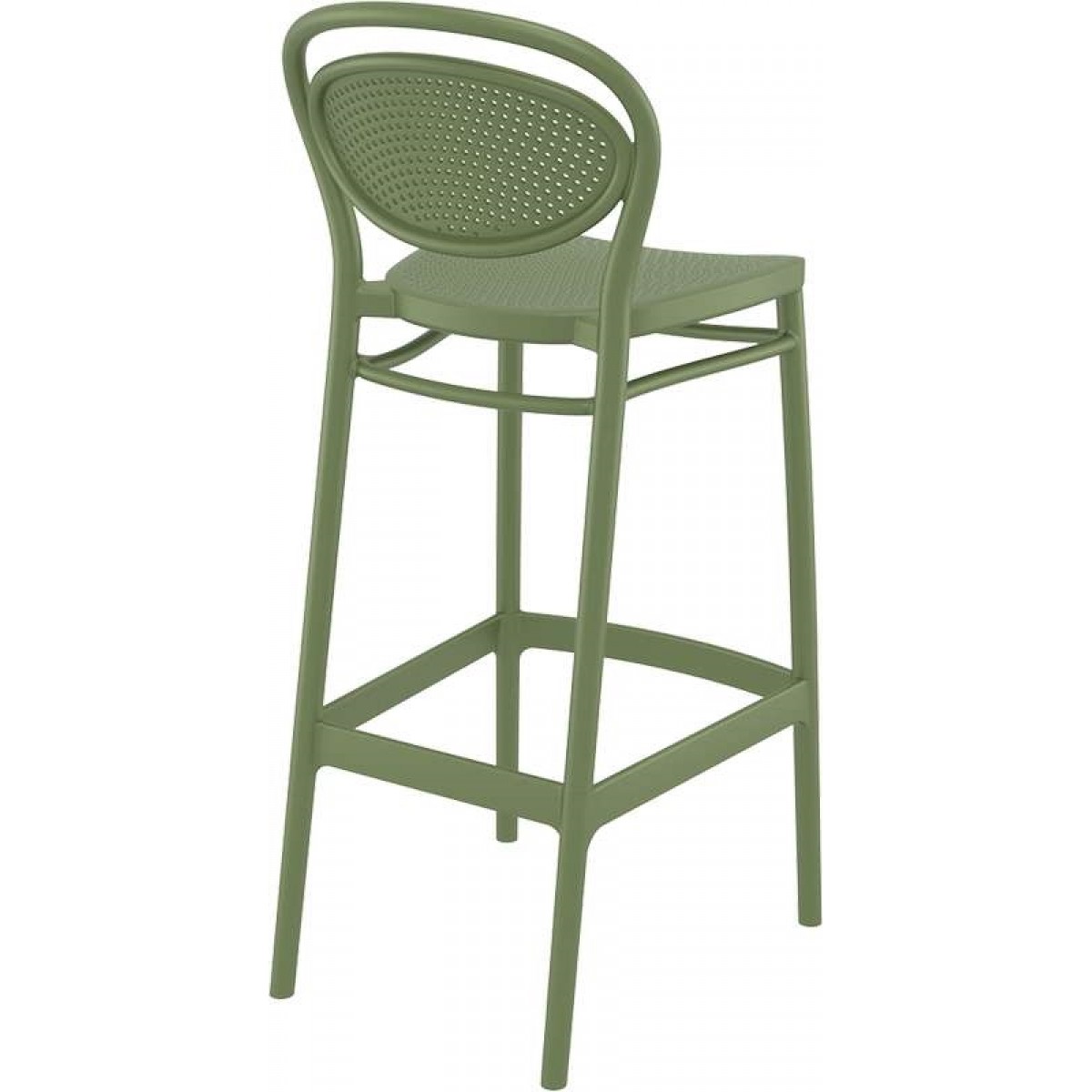 Σκαμπό bar Marcel πολυπροπυλενίου σε χρώμα olive green 45x52x106 εκ