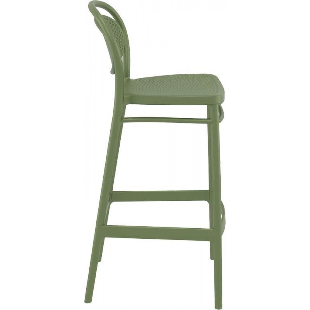 Σκαμπό bar Marcel πολυπροπυλενίου σε χρώμα olive green 45x52x106 εκ