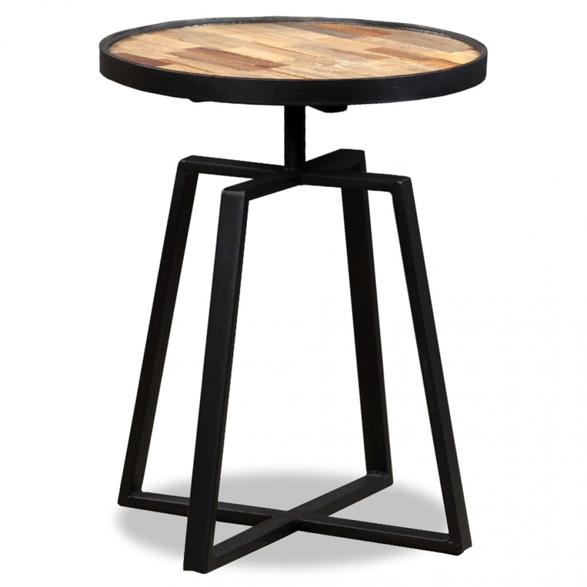 Βοηθητικό τραπέζι στρογγυλό από μασίφ ανακυκλωμένο ξύλο teak 39x50 εκ