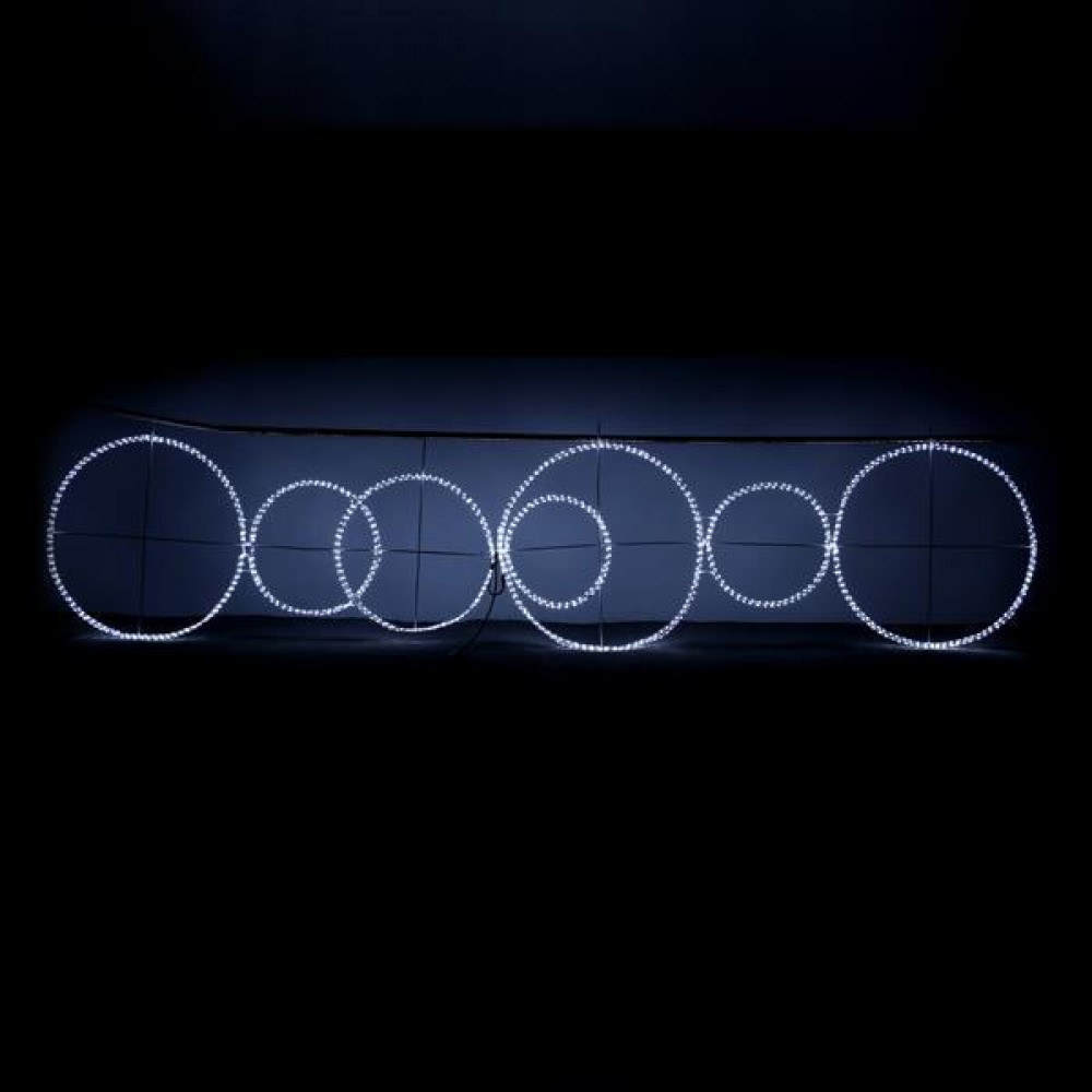 Δακτύλιοι φωτεινοί Led με λευκό φως και φωτοσωλήνα 28 μέτρων 400X100 εκ
