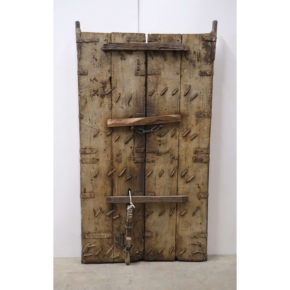 Διακοσμητική vintage πόρτα από ξύλο και μέταλλο 112x19x205 εκ