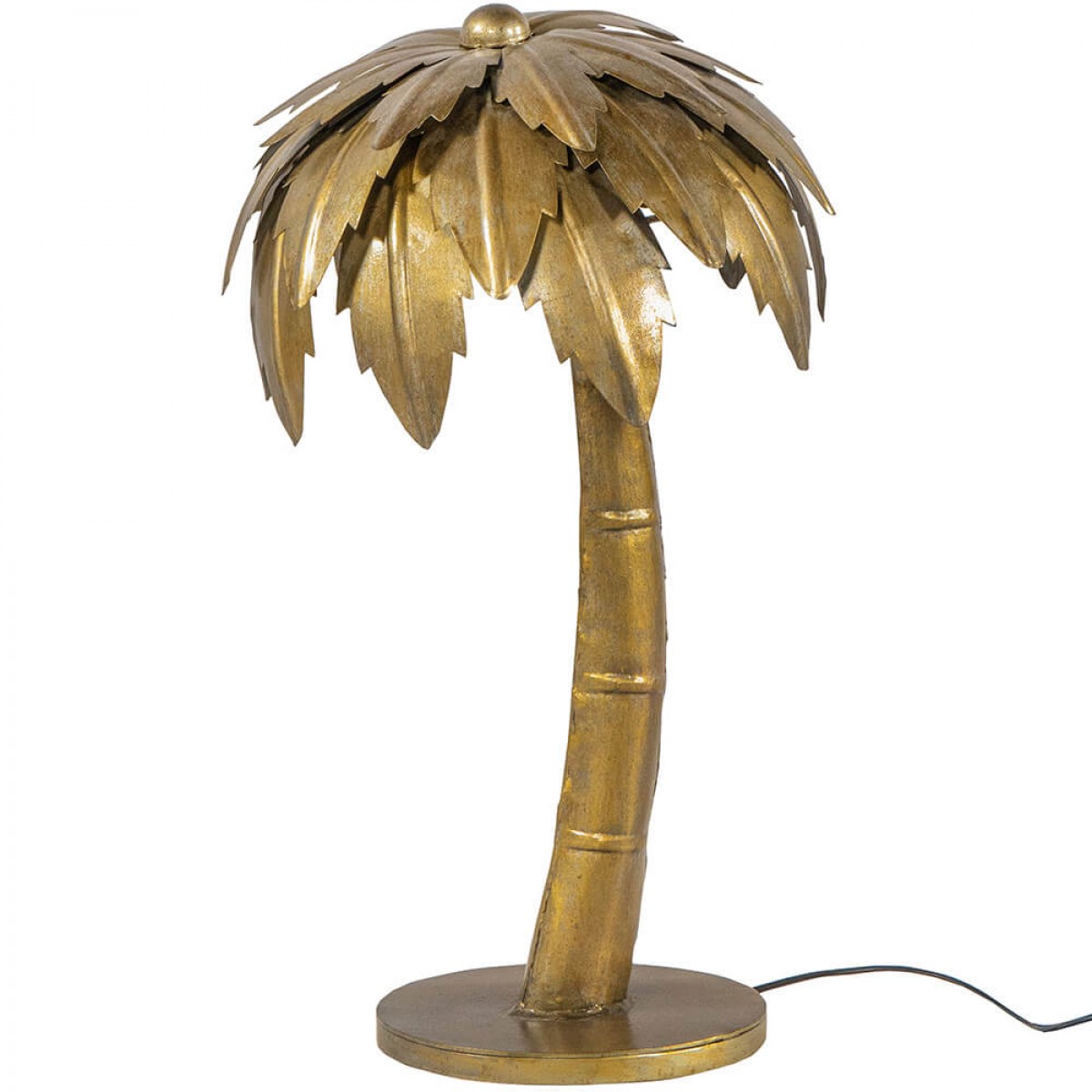 Palm μεταλλικό επιτραπέζιο φωτιστικό με σχήμα φοίνικα σε χρυσή μπρούτζινη απόχρωση 35x35x70 εκ