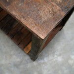 Rama έπιπλο κονσόλα εισόδου με επιφάνειες από ανακυκλωμένο ξύλο και μαύρο μεταλλικό σκελετό 174x59x89 εκ
