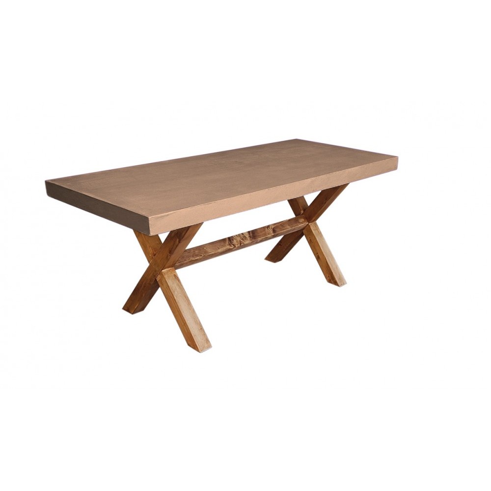 Turner τραπέζι με ξύλινη βάση και επιφάνεια από τσιμέντο με επιλογής απόχρωση σε τέσσερα χρώματα 180x80x75 εκ