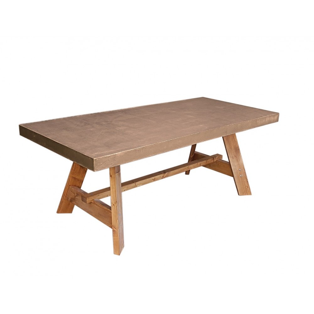 Monroe τραπέζι με ξύλινη βάση και επιφάνεια από τσιμέντο με επιλογής απόχρωση σε τέσσερα χρώματα 200x90x75 εκ