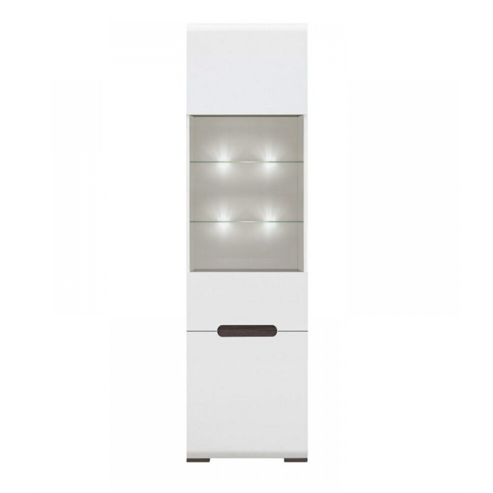 New York βιτρίνα από MDF  σε λευκό χρώμα με μία πόρτα και ένα ντουλάπι 60x41x210 εκ