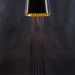 Syrm μεταλλικό επιδαπέδιο φωτιστικό με καπέλο σε μαύρο χρώμα 41x170 εκ