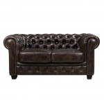 Chesterfield 689 2θέσιος δερμάτινος καναπές καφέ 160x92x72 εκ