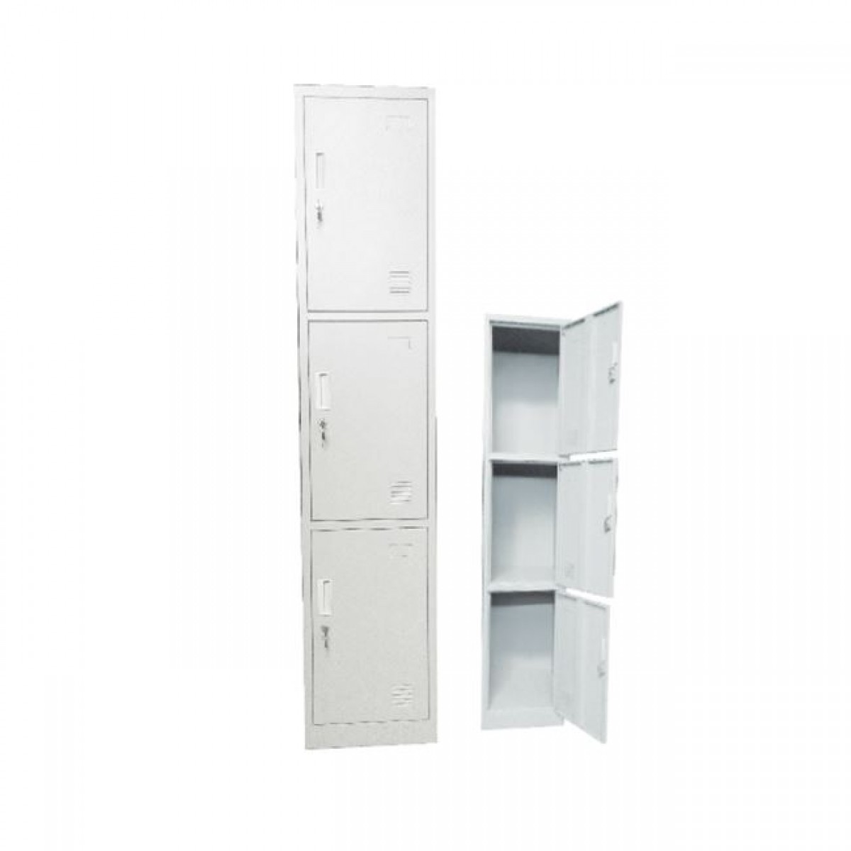 Locker 3 θέσιο μεταλλικό λευκό 38x45x185 εκ