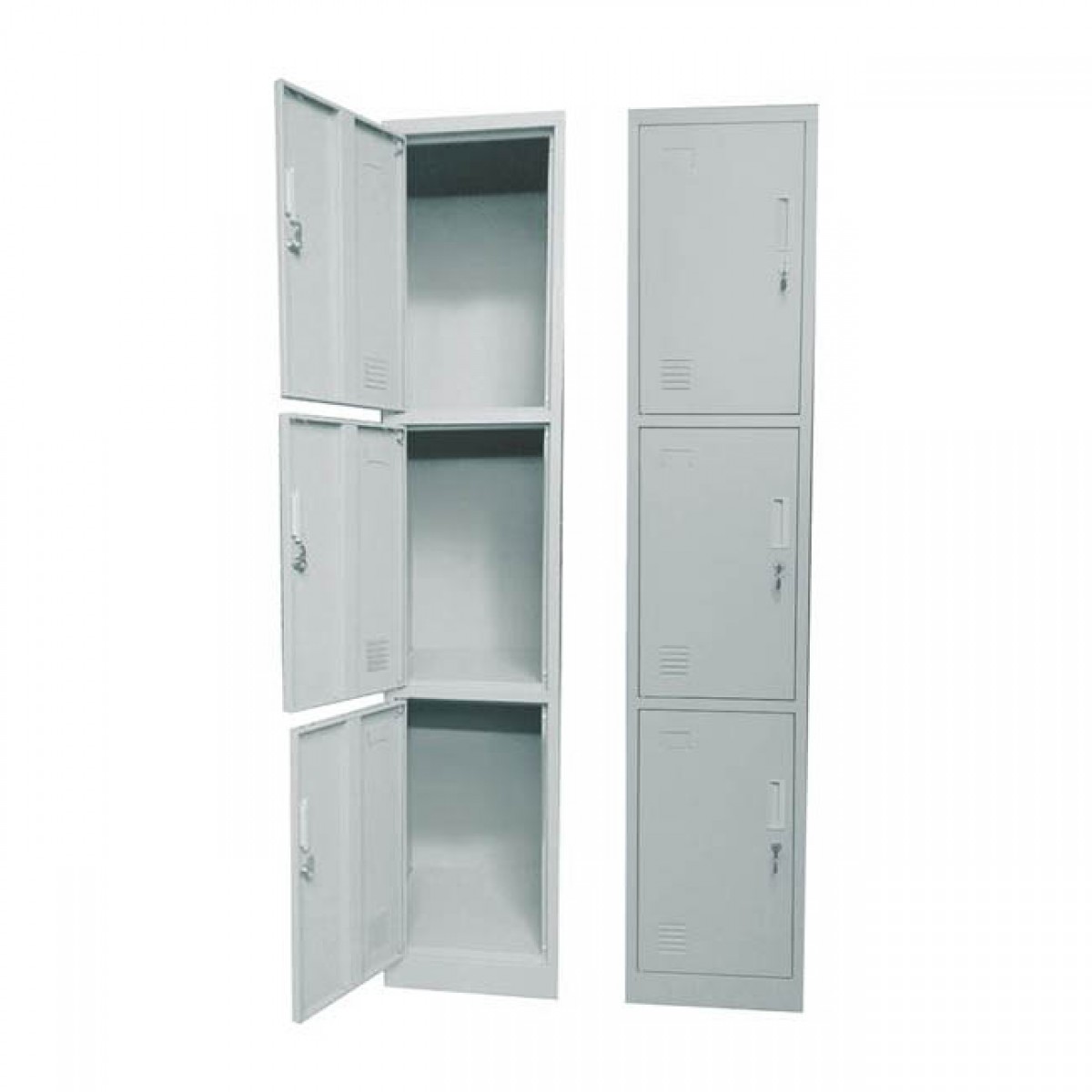 Locker με 3 ράφια μεταλλικό 38x45x185cm γκρι