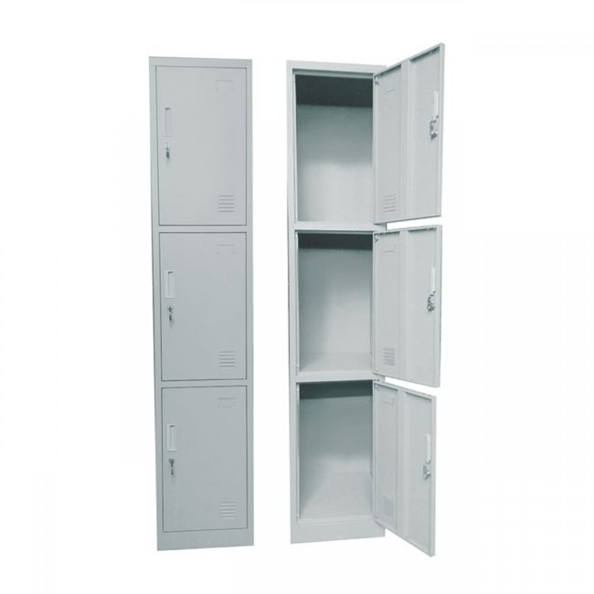 Locker με 3 ράφια μεταλλικό 38x45x185cm γκρι