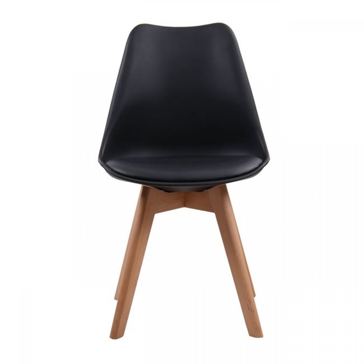 Martin μαύρη καρέκλα pp με ξύλινη βάση