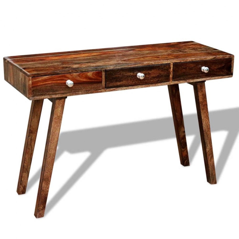 Κονσόλα τραπέζι με τρία συρτάρια από μασίφ ξύλο sheesham 116x42x76 εκ
