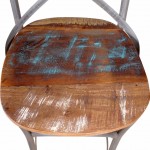 Καρέκλα μπαρ από μασίφ ανακυκλωμένο ξύλο
