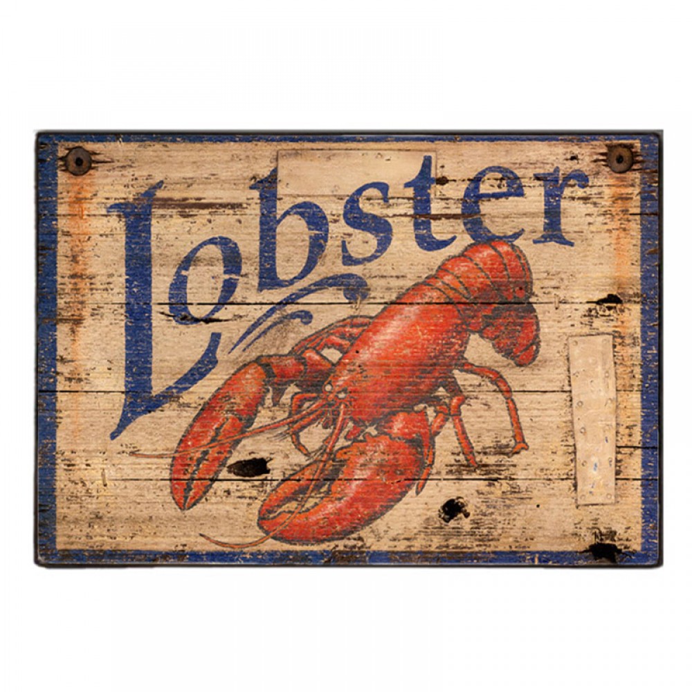 Lobster ξύλινος vintage πίνακας