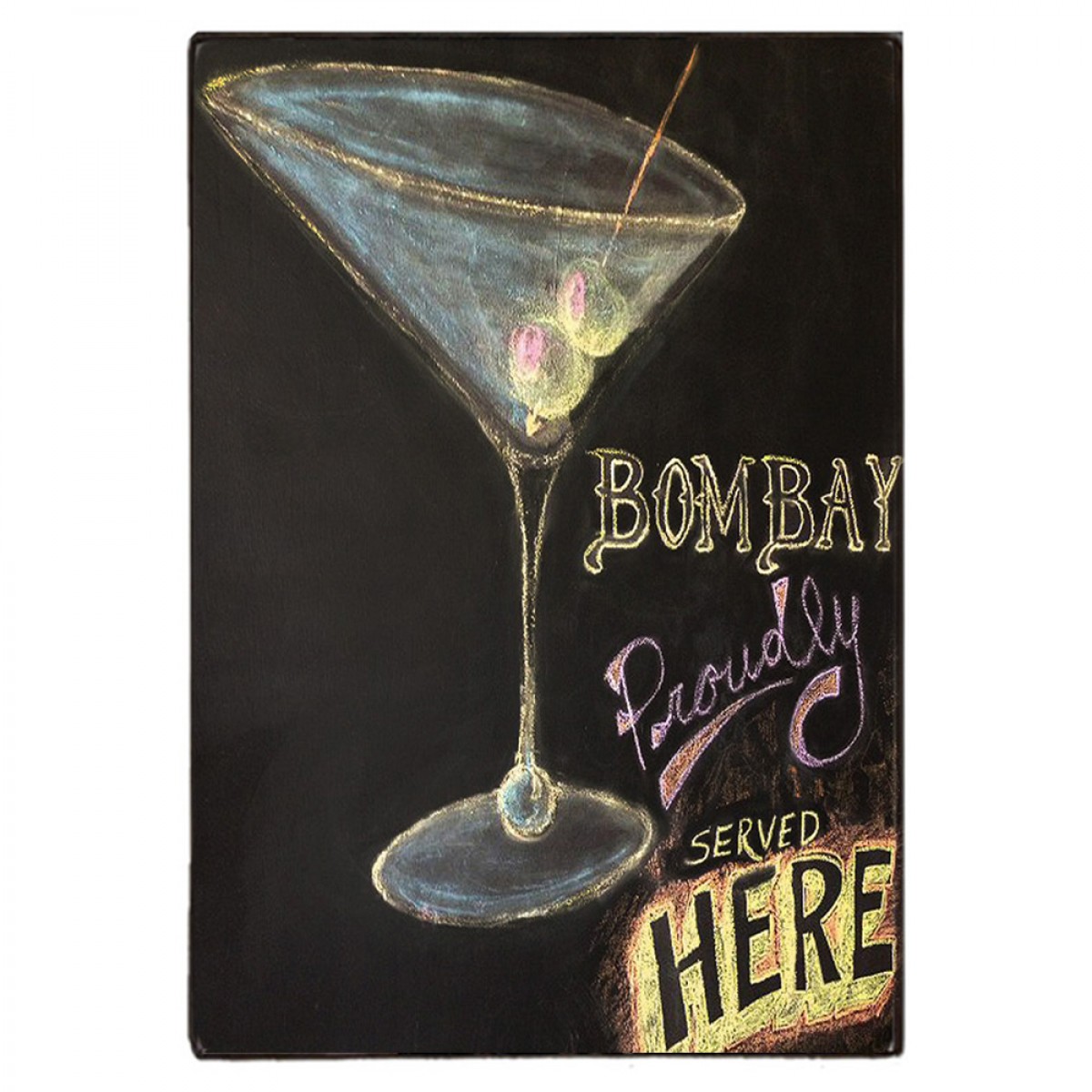 Bombay Cocktails Here-Ξύλινος Πίνακας 20 x 30 cm