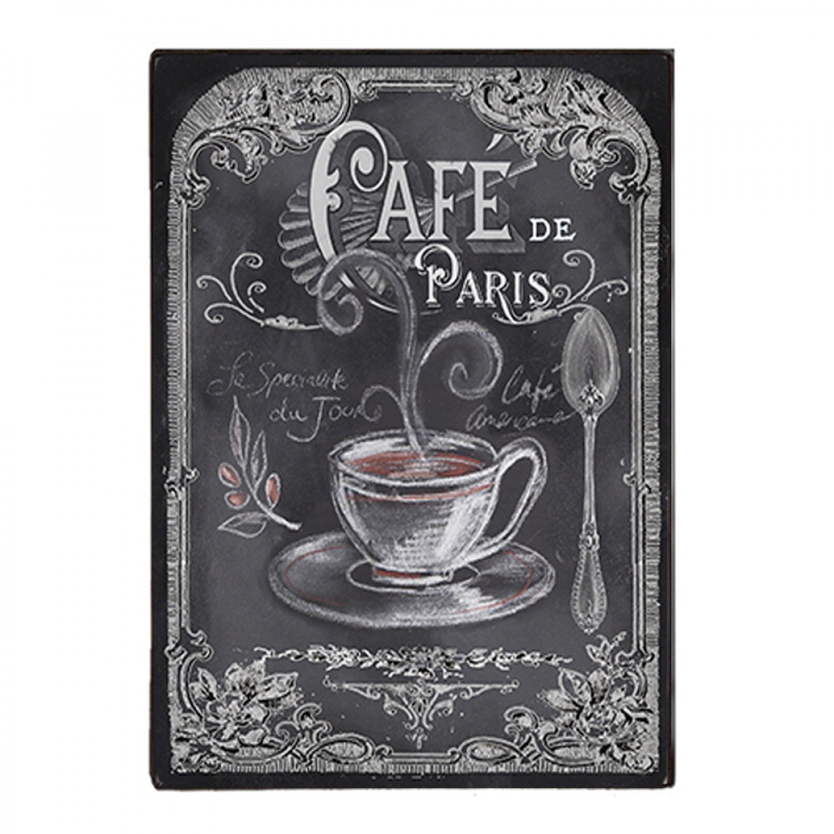 Café De Paris Ξύλινος Χειροποίητος Like Πίνακας 20 x 30cm