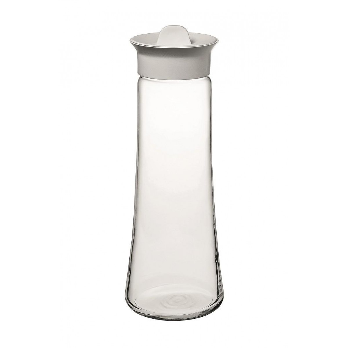 Basic γυάλινο μπουκάλι με λευκό καπάκι 10x25 εκ