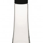 Basic γυάλινο μπουκάλι με μαύρο καπάκι 10x25 εκ