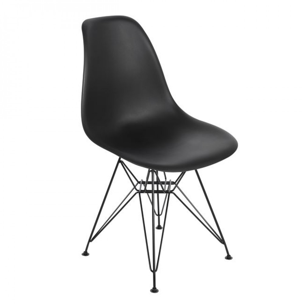 Art καρέκλα steel μαύρο με pp μαύρο 46x55x82 εκ