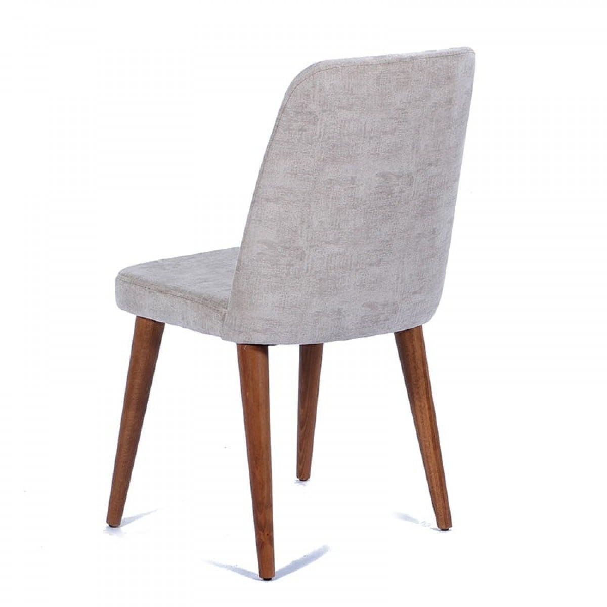Καρέκλα milano με υφασμάτινη επένδυση γκρι με ξύλινα πόδια σε καφέ χρώμα 45x50x90 εκ