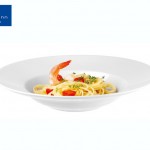 Meran πορσελάνινο πιάτο spaghetti στρογγυλό λευκό σετ των δύο τεμαχίων 27 εκ