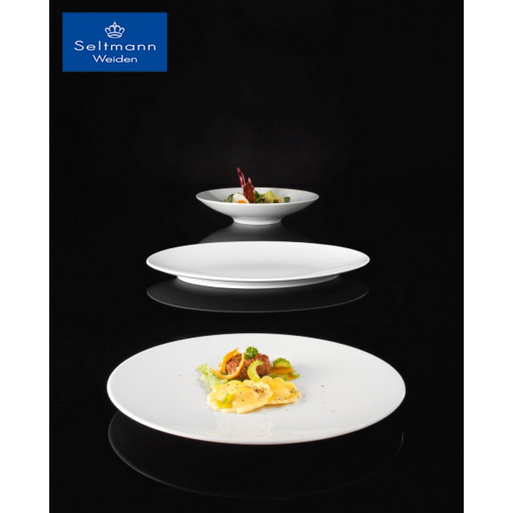 Ρηχό πιάτο ποσρσελάνης Coup Fine Dining λευκό σετ των έξι 16x16x2 εκ